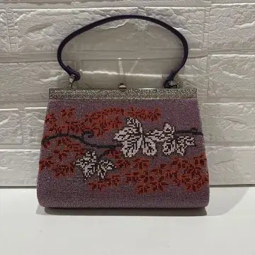 비즈 장식 보라색 일본 의류용 백 비즈 백 단풍