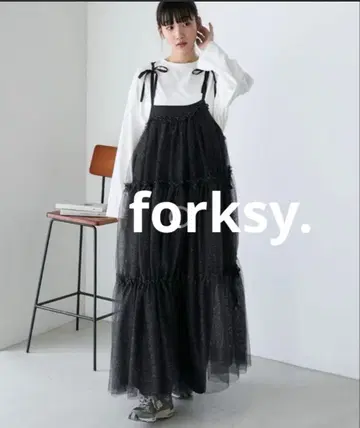 forksy 튤 볼륨 티어드 원피스