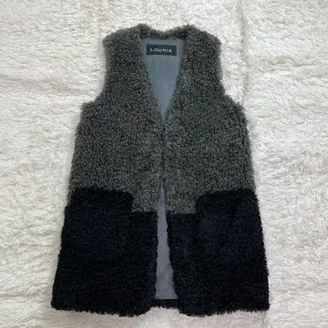 LOUNIE 에코 퍼 베스트 푸들 퍼 롱베스트 컬리 퍼