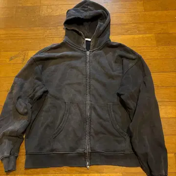 빈티지풍 더블 지퍼 후드티 M 사이즈