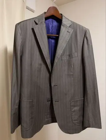 JUNMEN / DORMEUIL 그레이 핀스트라이프 비즈니스 정장