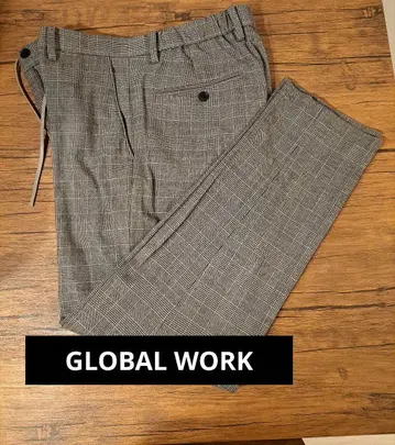 GLOBAL WORK 그레이 체크 무늬 슬랙스 L 사이즈