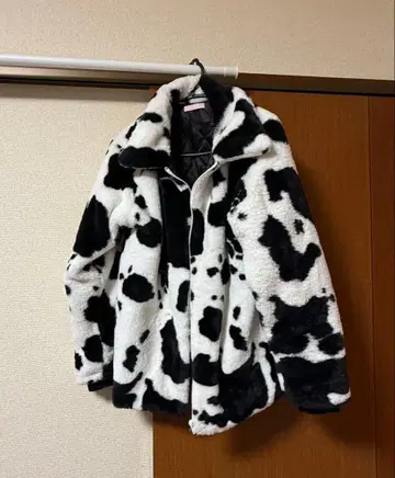 WEGO 소 패턴 퍼 블루종 프리 사이즈