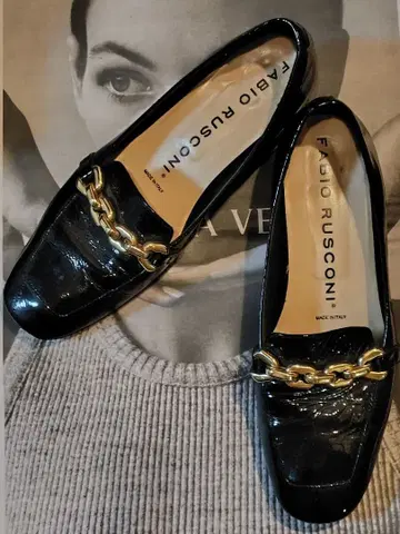 FABIO RUSCONI 블랙 로퍼