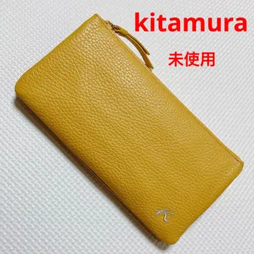 미사용 Kitamura 키타무라 가죽 장지갑 머스타드
