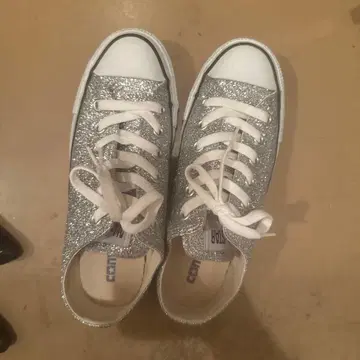 올스타 실버 글리터 스니커즈