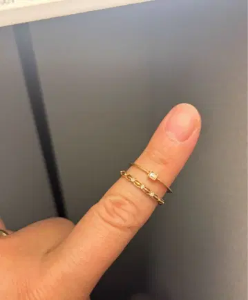 agete 아가트 k10 다이아 반지 11호 2개 세트 겹쳐 착용