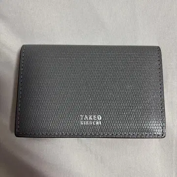 TAKEO KIKUCHI 그레이 가죽 명함지갑