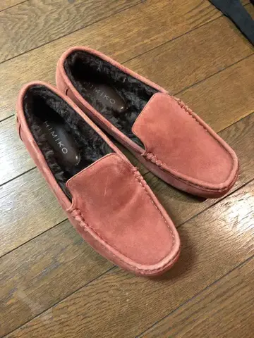 새상품급 스웨이드 퍼 모카신 핑크 히미코