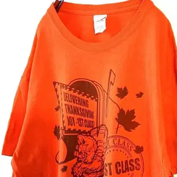 길단 버드 DELIVERING 티셔츠 L 오렌지 구제 의류