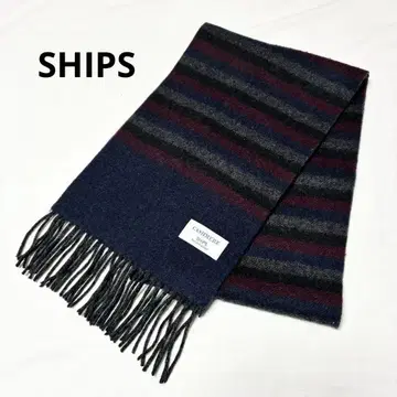 [ 새상품급 ] SHIPS 쉽스 머플러 보더 캐시미어