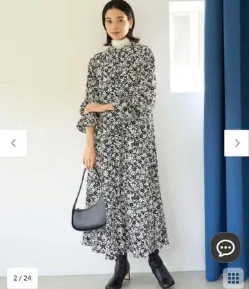 안피로 긴팔 꽃무늬 원피스 XL 사이즈