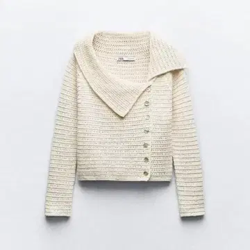 ZARA 아이보리 니트 가디건 긴팔 S 새상품급