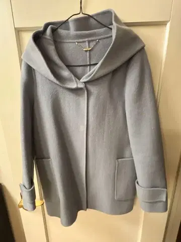 escelav 후드 부착 코트 S 사이즈 라이트 블루