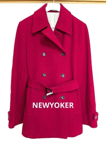 [ 새상품급 ] 하프 울 코트 벨트 포함 레드 NEWYORKER