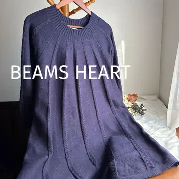 빔즈 하트 원피스 니트 네이비 네이비
