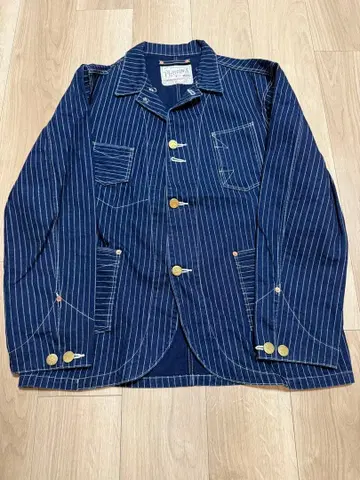 페로우즈 워배시 스트라이프 데님 커버올 자켓 페로우즈