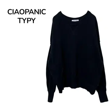 차오패닉 티피 여성용 긴팔 스웨터 니트 블랙 ONE 면 100%