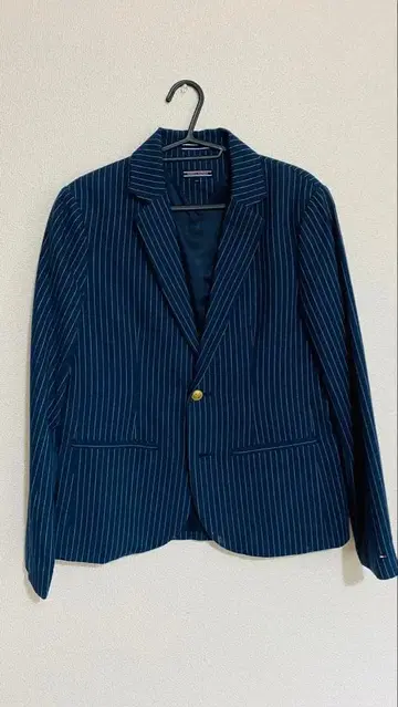 네이비 스트라이프 테일러드 자켓