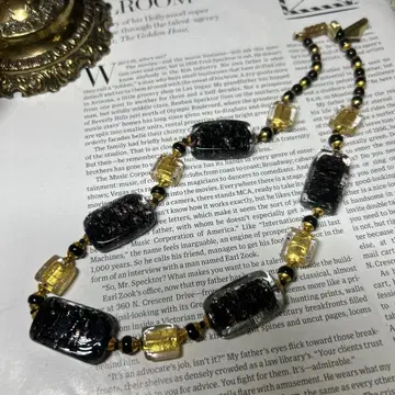 이탈리아제 베네치아 유리 목걸이 구리박 포함