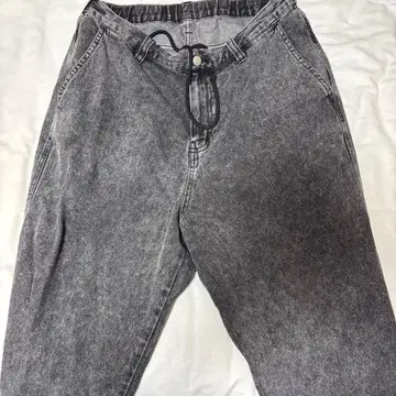 그레이 데님 팬츠 드로우 스트링