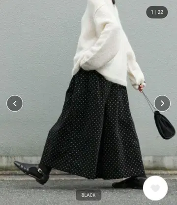 카구레 도트 코듀로이 와이드 팬츠