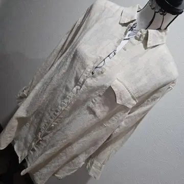 스콧 클럽 새상품급 린넨 아이보리 긴팔 셔츠