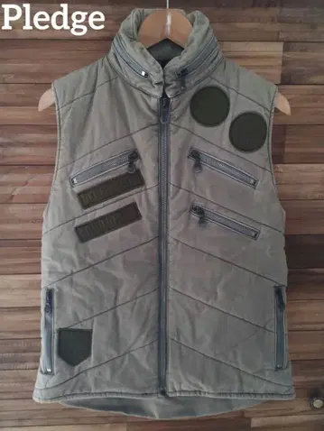 Pledge 프레지 밀리터리 베스트 와펜 자수 riri 지퍼 48