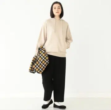 BEAMS BOY* 2 플리츠 폴리에스테르 레이온 브러쉬드 팬츠