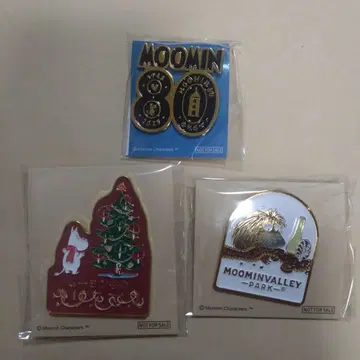 무민 80주년 블랙 크리스마스 핀 배지 세트