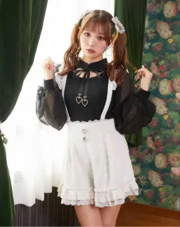 ROJITA 시어 슬리브 데콜테 오픈 니트