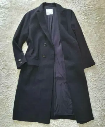 BRAIDS&BEYOND 더블 버튼 롱 코트 다크 네이비 손세탁 완료