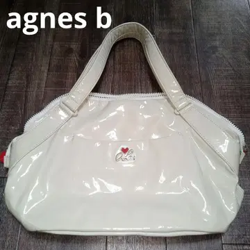 새상품급 agnes b 에네스베 에나멜 토트백 지퍼
