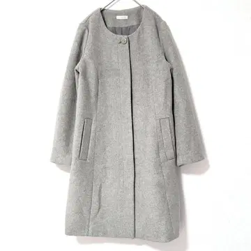a.v.v 그레이 체스터 코트 심플 깔끔 노카라