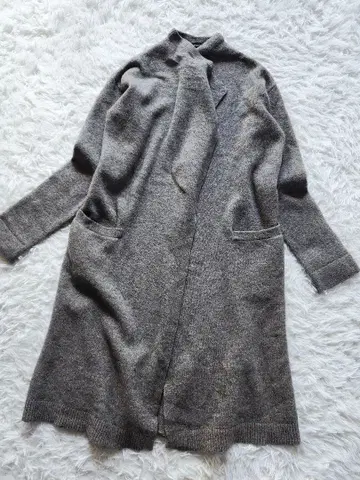 띠어리 니트 코트 노카라 코트 롱 가디건