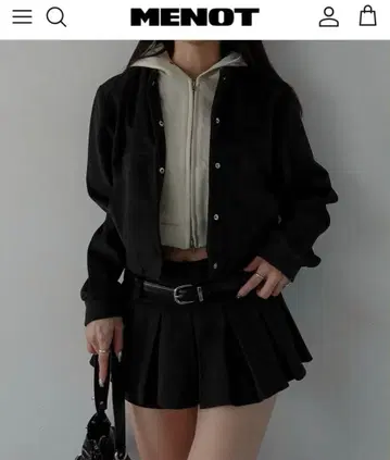 MENOT 플리츠 디자인 숏팬츠 다크 그레이