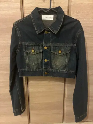 TRIPLE 다크 데님 크롭 자켓