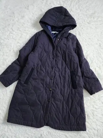 선밸리 후드 부착 충전솜 퀼팅 코트