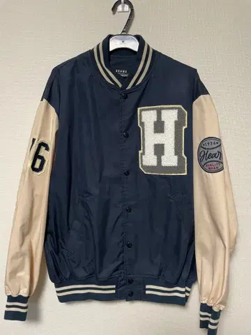 Heart 바시티 자켓 네이비/베이지