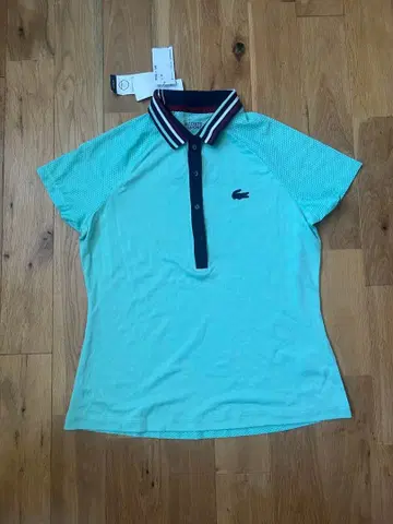 LACOSTE 민트 그린 피케 셔츠 여성용 34