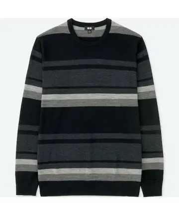 UNIQLO 엑스트라 파인 메리노 보더 크루넥 스웨터 긴팔 새상품