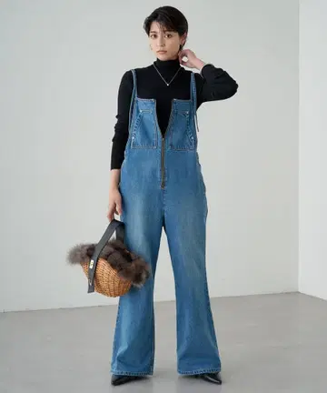 LOUNGEDRESS 라운지 드레스 데님 올인원 S 블루