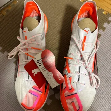 PUMA 축구화 화이트/오렌지