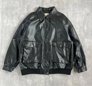 Java 합성 피혁 박스 실루엣 자켓