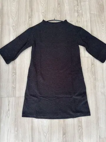 Ray BEAMS 차콜 7부 소매 무릎 기장 원피스