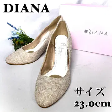 [ 새상품급 ] DIANA 다이애나 하이힐 펌프스 베이지 글리터 라메