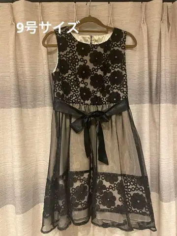 플라워 자수 슬리브리스 무릎 기장 원피스 발표회 결혼식 파티