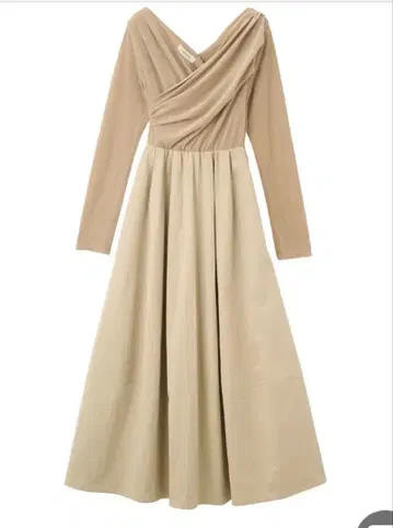 COCO DEAL 벨로아 도킹 원피스 베이지 미사용 새상품 택 포함