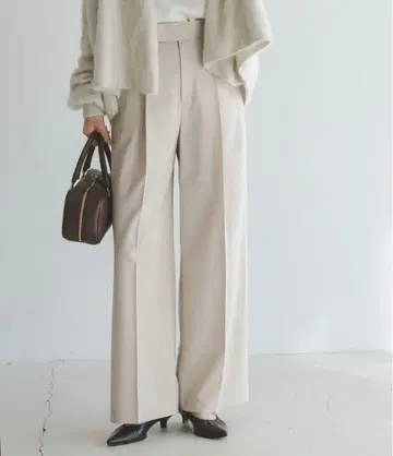 NOBLE 에스테르 트윌 스트레치 슬랙스 팬츠 아이보리 34