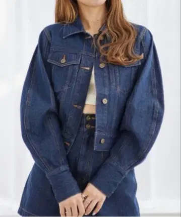 Heather 데님 JACKET 숏팬츠 셋업